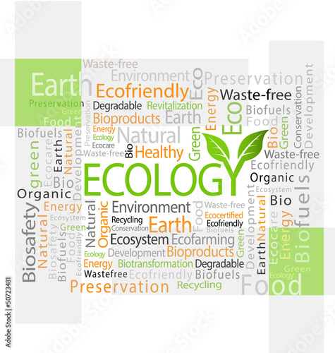 Vector: Ecology-related tag cloud vector illustration Ecology-related tag cloud vector illustration