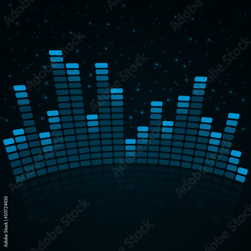 Vector: Digital equalizer with sparkles Digital equalizer with sparkles