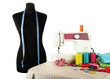 Sewing machine, dummy and other sewing equipment isolated
