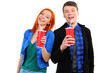 couple drinking cola