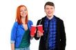 couple drinking cola