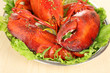 Red Lobster On Platter With Ve...