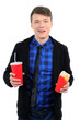 man with fast food