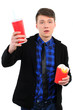 man with fast food
