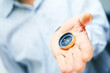Image of compass in businessman hand