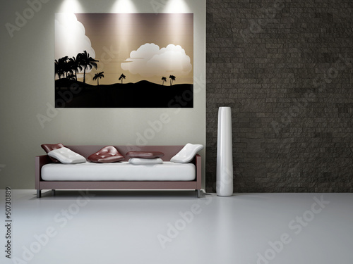 Illustration: Livingroom with sofa Livingroom with sofa