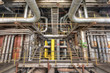 Old gas boiler in an abandoned power plant