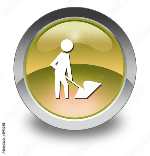Illustration: Yellow Glossy Pictogram "Construction" Yellow Glossy Pictogram "Construction"