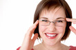 Junge Frau mit der Brille.