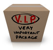 VIP Very Important Package Cardboard Box Shipment