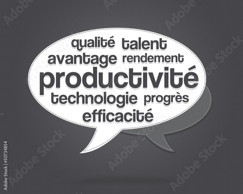 Illustration: bulle - nuage de mots - productivité bulle - nuage de mots - productivité