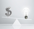 dollar and lamp