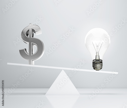 Illustration: dollar and lamp dollar and lamp