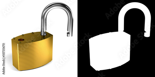 Illustration: Padlock with alpha mask for easy isolation Padlock with alpha mask for easy isolation