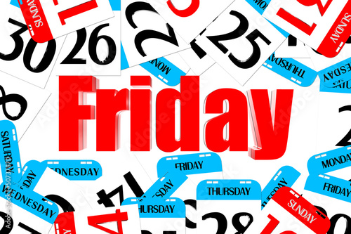 Illustration: Three dimensions color red Friday Three dimensions color red Friday