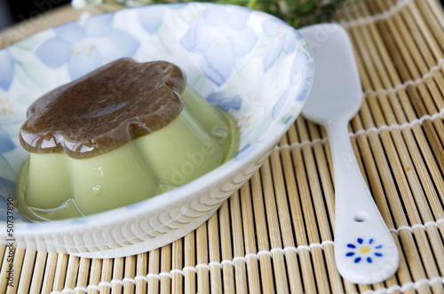 Photo: pudding green tea dessert pudding green tea dessert