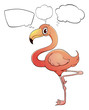 A long-legged bird with empty callouts