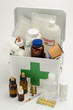 Open first aid kit