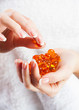 Photo: Woman hands with pillls Woman hands with pillls