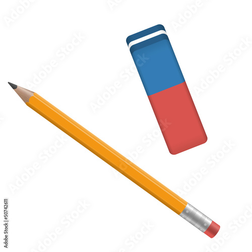 Vector: Bleistift und Radiergummi Bleistift und Radiergummi