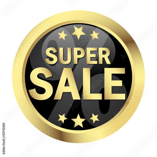 Vector: Button " SUPER SALE " Button " SUPER SALE "