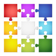 9 farbige Puzzelteile