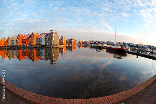 Photo: fisheye view on Reitdiephaven in Groningen fisheye view on Reitdiephaven in Groningen