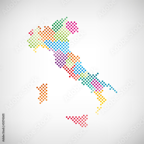 Vector: Italien Karte mit Bundesländern Italien Karte mit Bundesländern