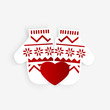 Mittens with red heart