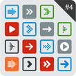 Flat arrow icons.