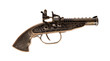 Photo: Model of the old gun on the white background Model of the old gun on the white background