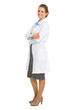Full length portrait of woman in white robe