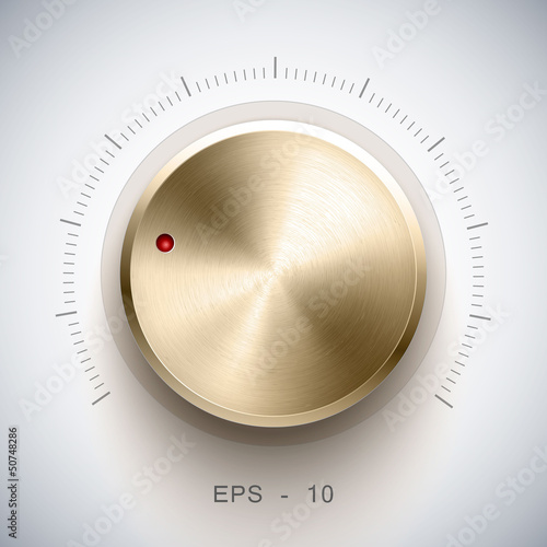 Vector: Volume button (music knob) with gold texture, for ui. Volume button (music knob) with gold texture, for ui.