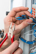 Hands of an electrician