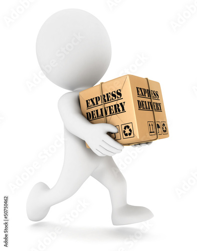 Illustration: 3d white people express delivery 3d white people express delivery