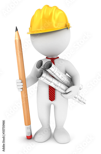 Illustration: 3d white people architect 3d white people architect