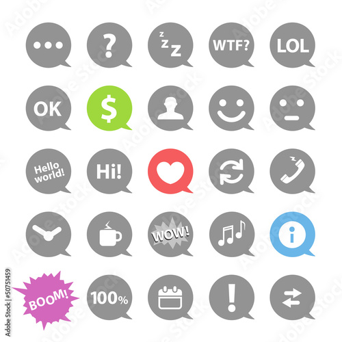Vector: Comic communication speech clouds Comic communication speech clouds