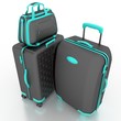 Suitcases isolated on white background
