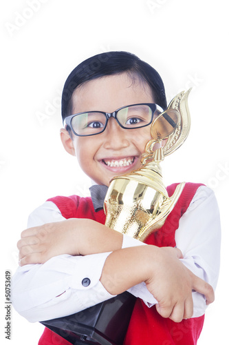 Photo: Boy proud of his achievement Boy proud of his achievement