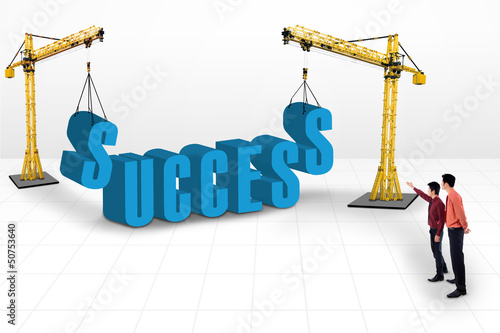 Illustration: Building success concept Building success concept