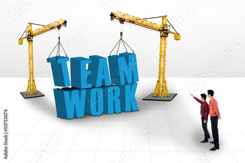 Illustration: Building teamwork concept Building teamwork concept