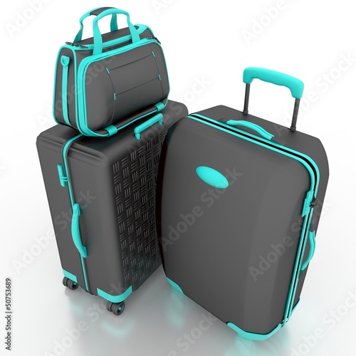 Illustration: Suitcases isolated on white background Suitcases isolated on white background