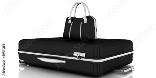 Illustration: Suitcases isolated on white background Suitcases isolated on white background