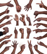 Hand gestures collection isolated on white