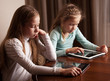 Children playing on tablet