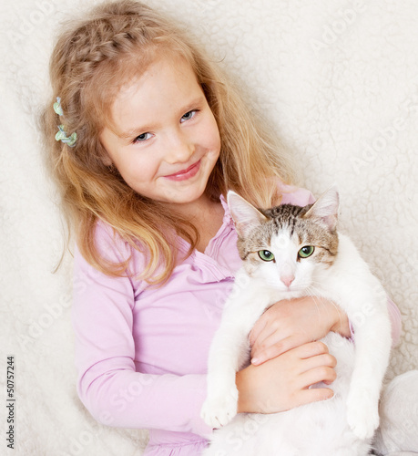Photo: Girl with cat Girl with cat