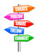 Blogging guidepost, vector illustration