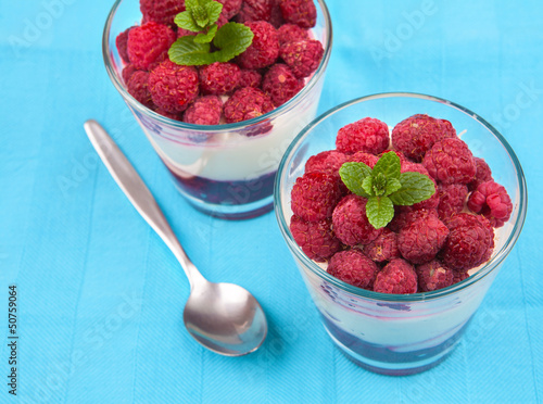 Photo: raspberry mascarpone cream with mint raspberry mascarpone cream with mint