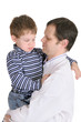 Doctor holds on hands of the little boy