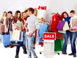 Shopping women at Christmas sales.
